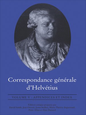 cover image of Correspondance générale d'Helvétius, Volume V